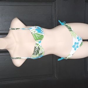 NWT CIA MARITIMA Brazilian Bikini Size SM / 38 Blue Floral